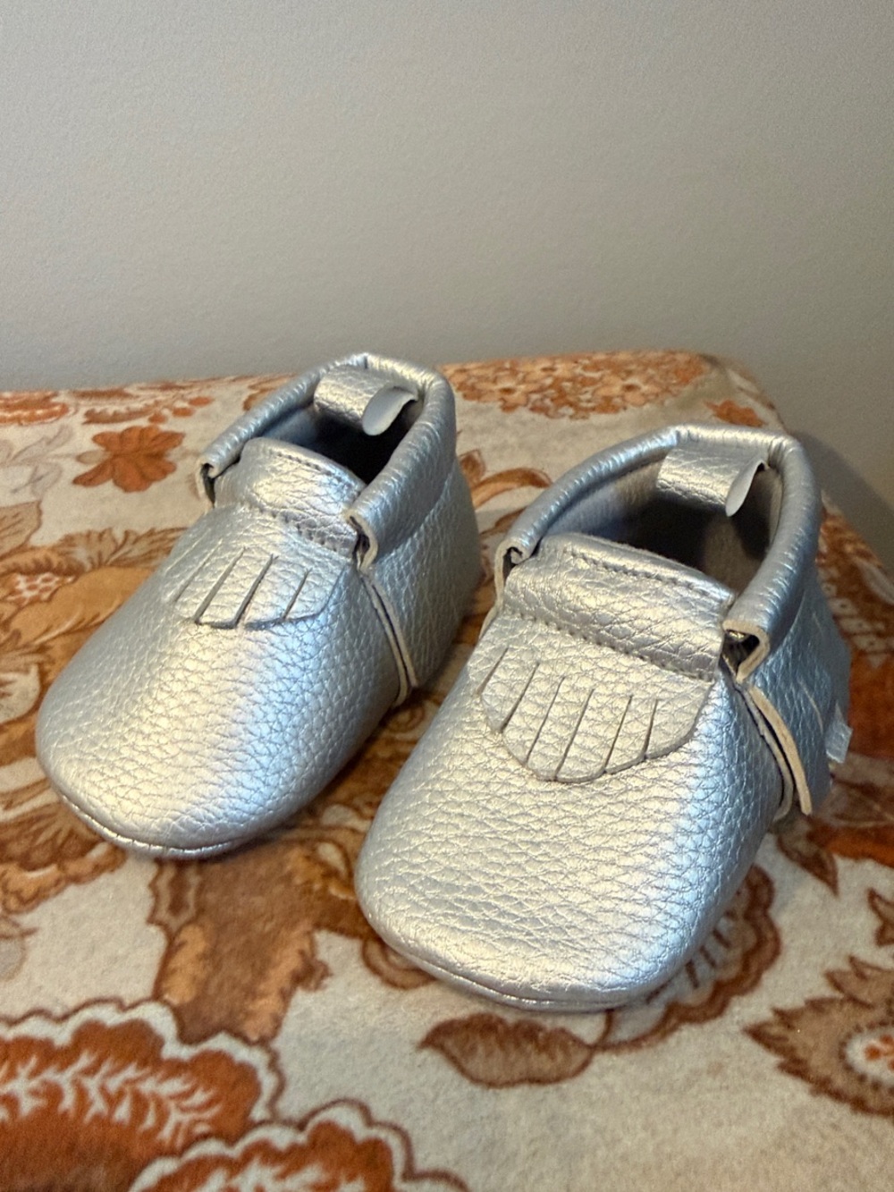 Esprit Metallic Silver Baby  Moccasins 0-6 months shoes